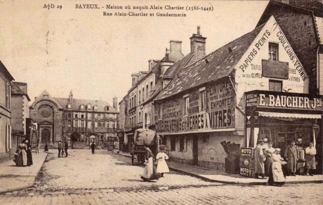 <i>Bayeux - Maison o� naquit Alain Chartier (1386-1449)</i> image. Click for full size.
