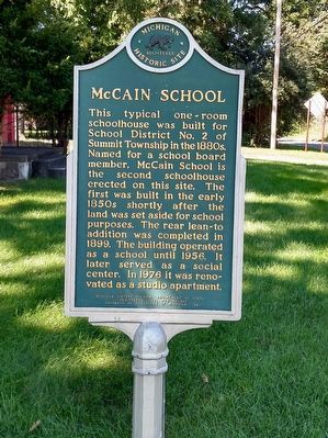 McCain School Marker. Click for full size. McCain School Marker image. Click for full size.