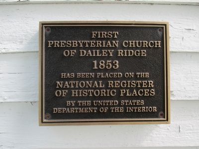 First Presbyterian Church of Dailey Ridge Marker image. Click for full size.