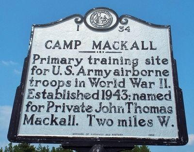 Camp Mackall Marker image. Click for full size.