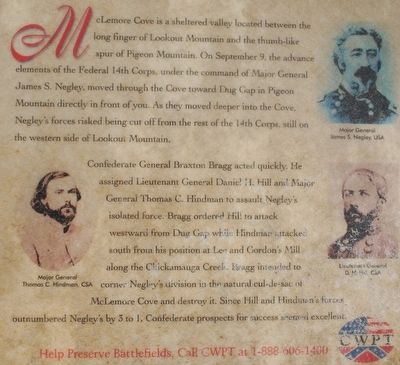 Skirmish at McLemore’s Cove Marker image. Click for full size.