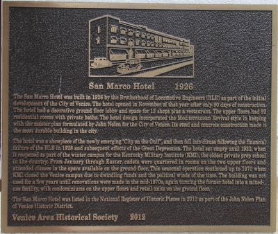 San Marco Hotel Marker image. Click for full size.