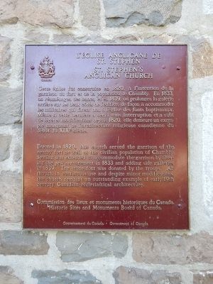 St. Stephen's Anglican Church Marker image. Click for full size.