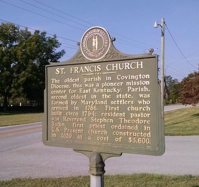 St. Francis Church Marker (East Face) image. Click for full size.