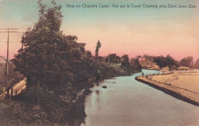 <i>View on Chambly Canal - Vue sur le Canal Chambly pres Saint Jean, Que.</i> image. Click for full size.