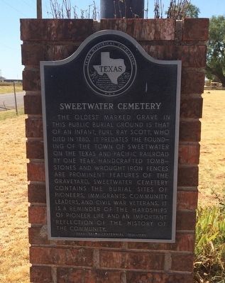 Sweetwater Cemetery Marker image. Click for full size.