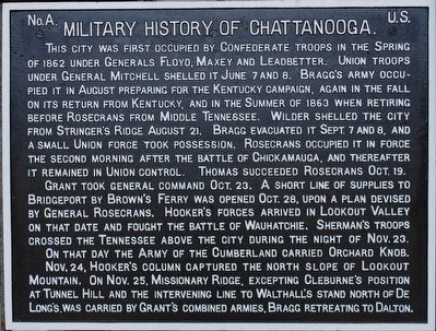 Military History of Chattanooga Marker (refurbished) image. Click for full size.
