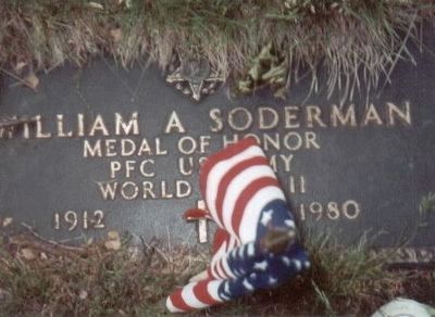 William A. Soderman Medal of Honor Grave Marker-Oak Grove Cemetery image. Click for full size.