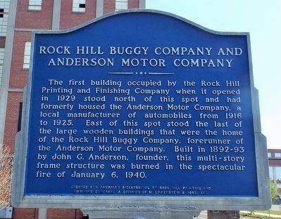 Rock Hill Buggy Company and Anderson Motor Company Marker image. Click for full size.