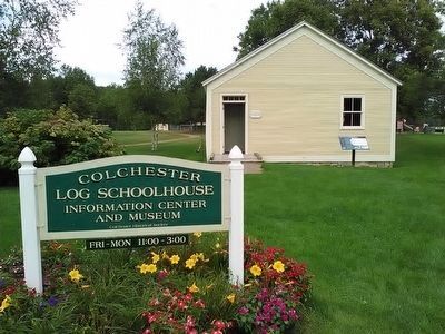 Colchester Log Schoolhouse & Marker image. Click for full size.