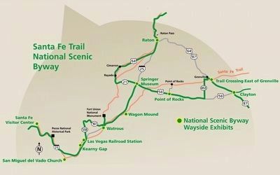 Santa-Fe Trail Map in New Mexico image. Click for full size.