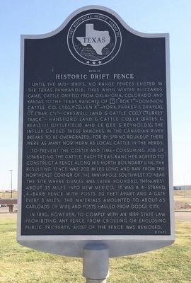 Site of Historic Drift Fence Marker image. Click for full size.
