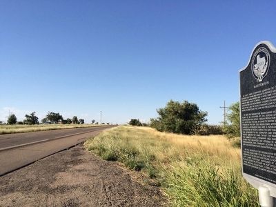 View of marker looking north towards Masterson community. image. Click for full size.