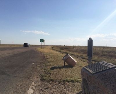 View of marker looking south on U.S. Highway 87/287. image. Click for full size.