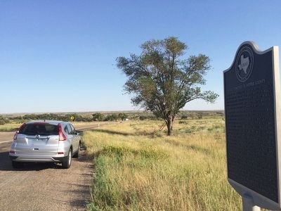 View of marker looking south towards Canadian River. image. Click for full size.