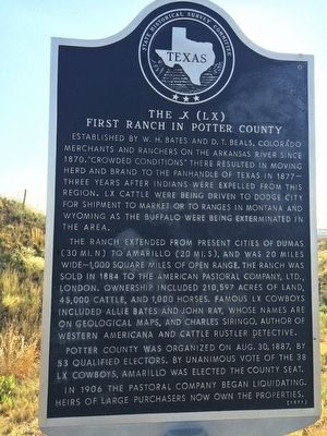 The _X (LX) First Ranch in Potter County Marker image. Click for full size.