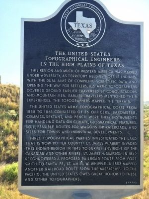 The United States Topographical Engineers in the High Plains of Texas Marker. Click for full size. The United States Topographical Engineers in the High Plains of Texas Marker image. Click for full size.