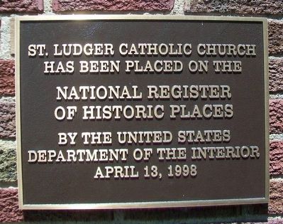St. Ludger Catholic Church NRHP Marker image. Click for full size.