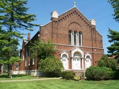 St. Ludger Catholic Church and Marker. Click for full size. St. Ludger Catholic Church and Marker image. Click for full size.