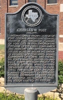 Charles W. Post Marker image. Click for full size.