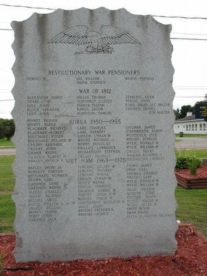 Back of Honor Roll Memorial image. Click for full size.