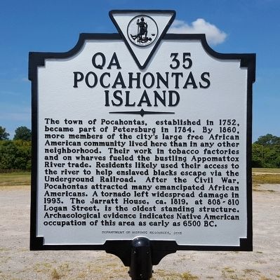 Pocahontas Island Marker image. Click for full size.
