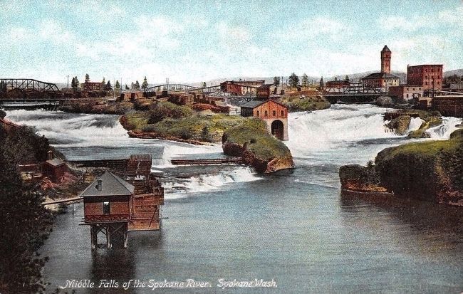 <i>Middle Falls of the Spokane River, Spokane, Wa.</i> image. Click for full size.