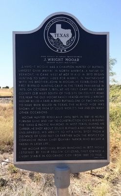 Home County of Famous Frontiersmen J. Wright Mooar Marker image. Click for full size.