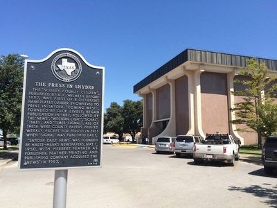 Marker near Scurry County Courthouse. image. Click for full size.