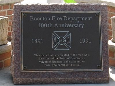 Boonton Fire Department 100th Anniversary Marker image. Click for full size.