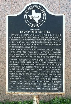 Scurry County's Canyon Reef Oil Field Marker image. Click for full size.