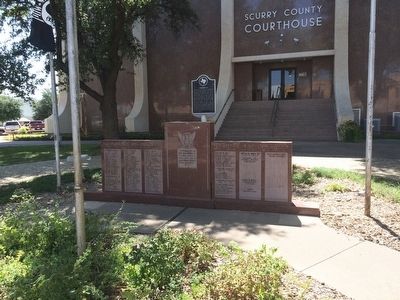 Company G Marker in front of Scurry County Courthouse image. Click for full size.