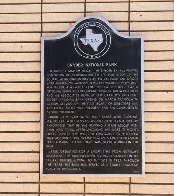 Snyder National Bank Marker image. Click for full size.
