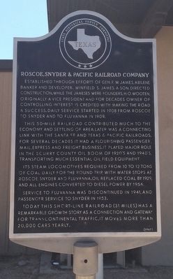 Roscoe, Snyder & Pacific Railroad Company Marker image. Click for full size.