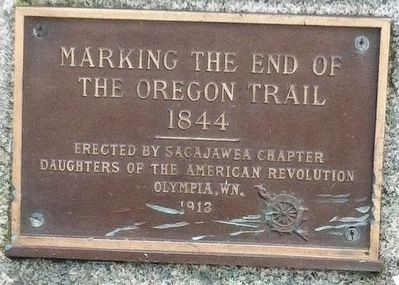 Marking the End of the Oregon Trail 1844 Marker image. Click for full size.