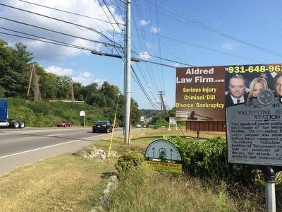 View of marker looking south on Providence Boulevard. image. Click for full size.