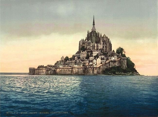 <i>East coast at high water, Le Mont St. Michel, France</i>. Click for full size. <i>East coast at high water, Le Mont St. Michel, France</i> image. Click for full size.