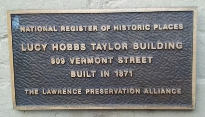Lucy Hobbs Taylor Building NRHP Marker image. Click for full size.