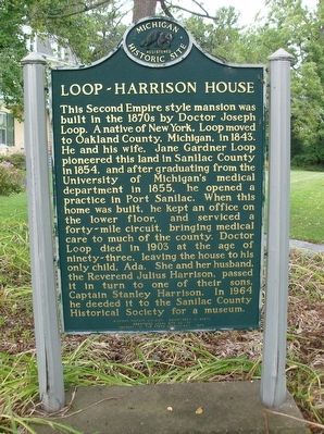 Loop-Harrison House Marker image. Click for full size.