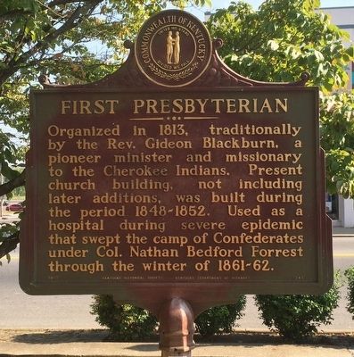 First Presbyterian Marker. Click for full size. First Presbyterian Marker image. Click for full size.