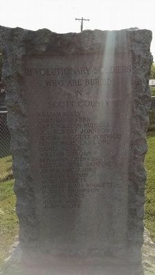 Scott County Revolutionary War Memorial (West Face). Click for full size. Scott County Revolutionary War Memorial (West Face) image. Click for full size.