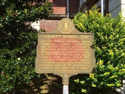 County Named, 1797 Marker. Click for full size. County Named, 1797 Marker image. Click for full size.