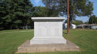 Marker shown near Pioneer Cemetery monument listing of town pioneers. image. Click for full size.
