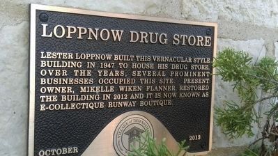 Loppnow Drug Store Marker. Click for full size. Loppnow Drug Store Marker image. Click for full size.