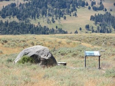 Glacial Boulder and Marker image. Click for full size.