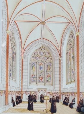 The chapter house in the late 1300s image. Click for full size.