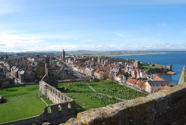 View of St Andrews from atop of St Rule's Tower image. Click for full size.