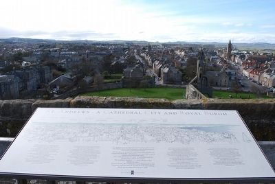 Sign atop St Rule's Tower image. Click for full size.
