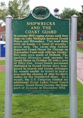 Shipwrecks and the Coast Guard / The Escanaba Marker. Click for full size. Shipwrecks and the Coast Guard / The Escanaba Marker image. Click for full size.
