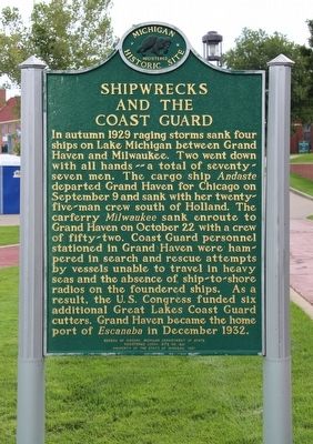 Shipwrecks and the Coast Guard / The Escanaba Marker image. Click for full size.